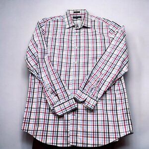 Banana Republic Mens L Camden Fit Plaid Shirt western preppy Red/Blue/White